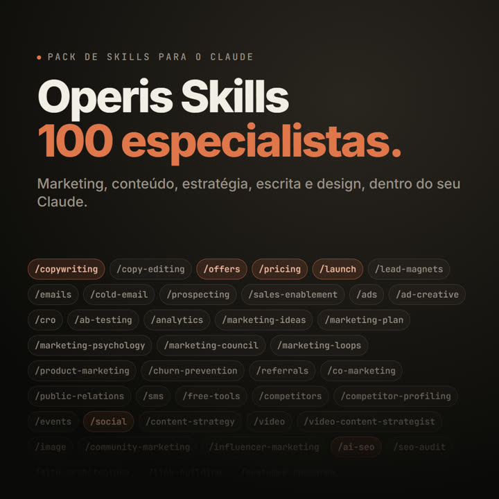 Capa do Operis Skills: 100 especialistas